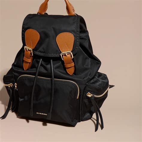 burberry rucksack nylon and leather